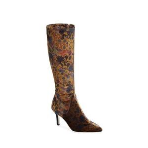 RON WHITE Cher Floral Knee High Boot sz 7, EURO 37.5